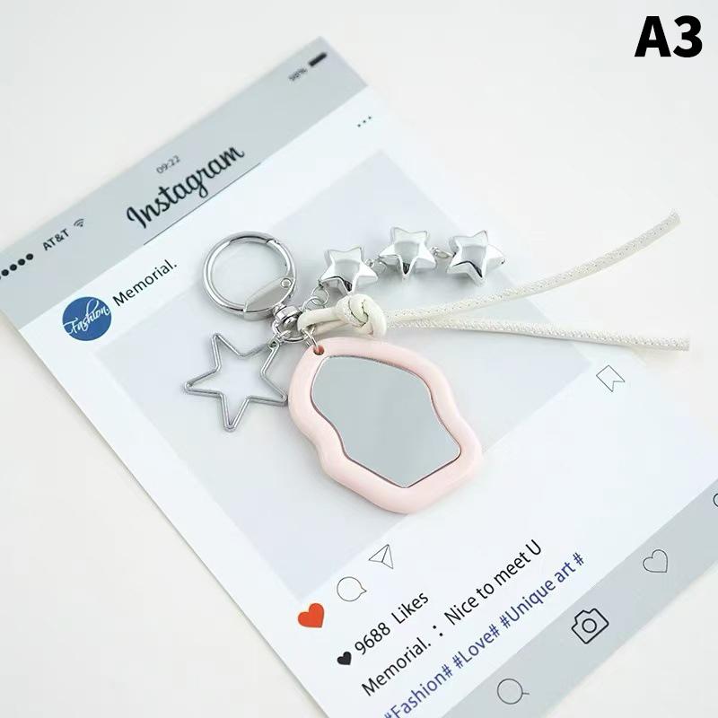 Modny wisior lustrzany pleciony sznurkowy brelok Y2K Kreatywny brelok Modny przypinka Metalowy uchwyt na klucze Zawieszki do torebki Klucze Akcesoria