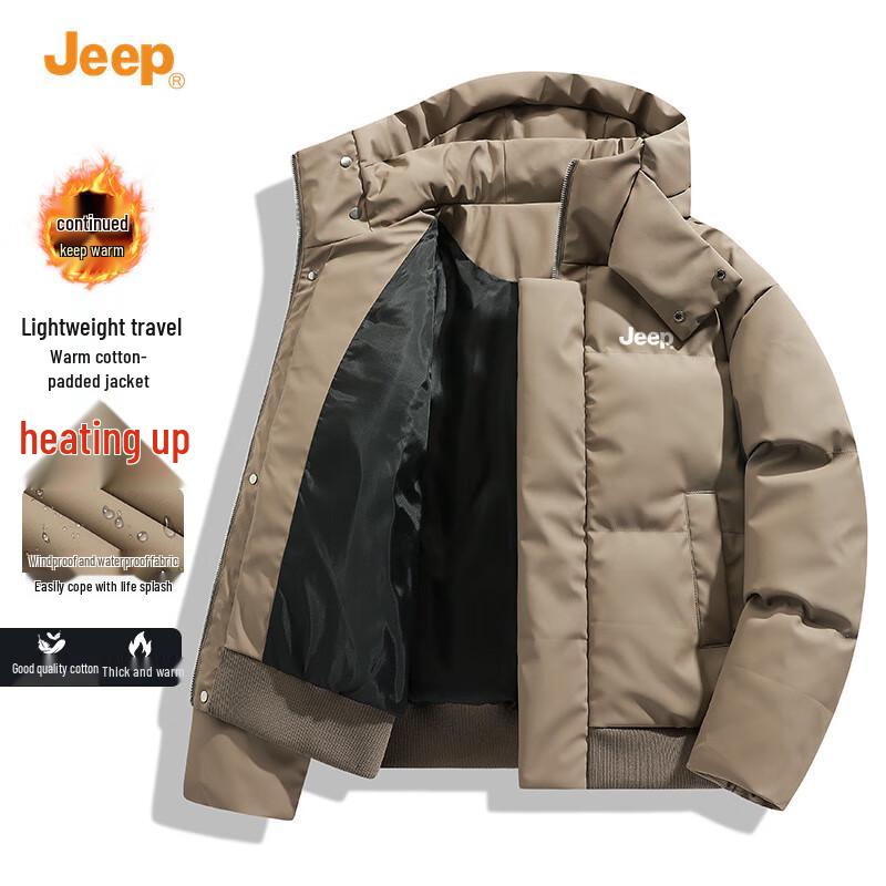 Jeep Men's Hooded Winter Cotton Jacket