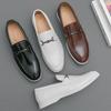 Weiße Lederschuhe Herren Party Gesellschaftsschuhe Für Herren Freizeit Leder Bürolotsen Männlich Freizeit Business Loafer Mann