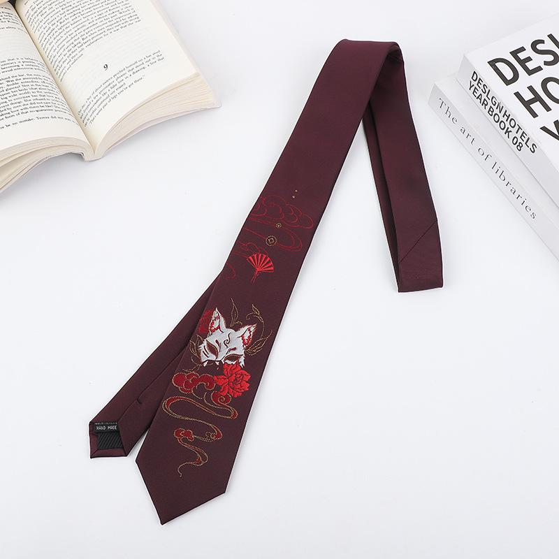 JOJO X Naruto Fox Akatsuki Red Cloud Tie: Anime-Inspired Jujutsu Kaisen Design