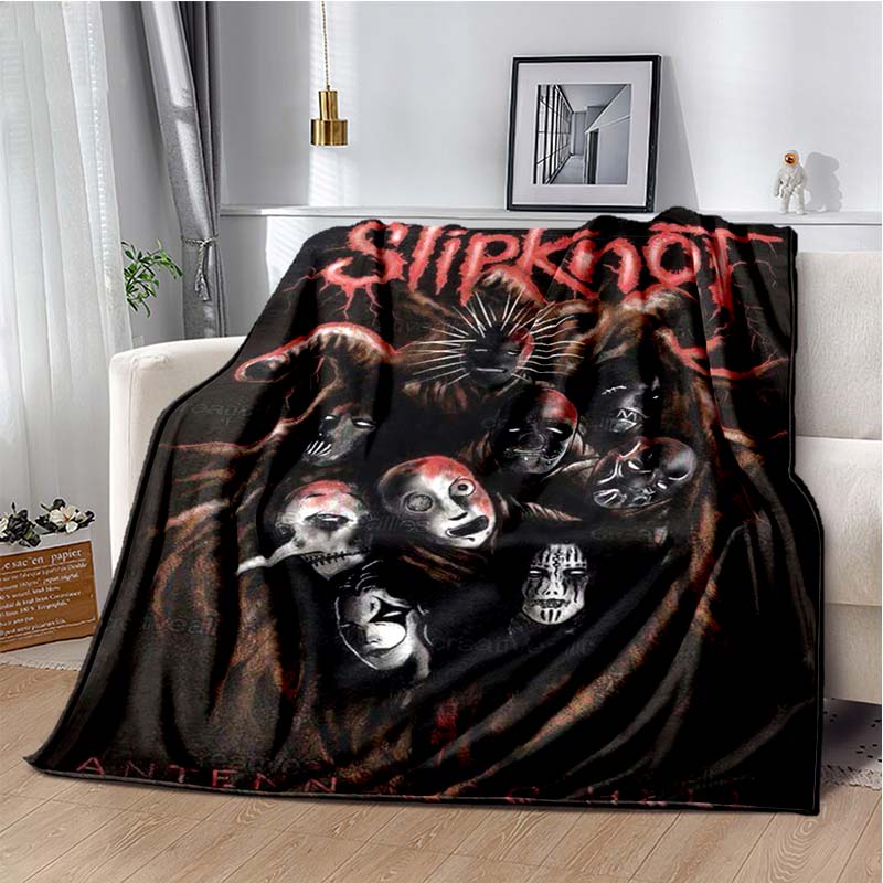 Coperta stampata con copertina dell'album Slipknot, Rap-Metal, Heavy Metal, Morbida e Calda in Flanella, per Divano, Letto, Ufficio Portatile, Regalo