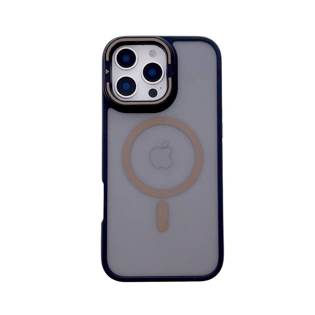 This Anti-slip 15p Wireless Charging Case Is Suitable for The Apple 16Pro Dual-color Bezel Magnetic Lens Holder