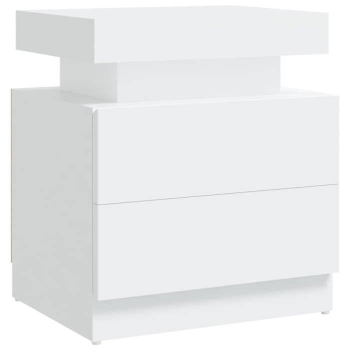 Bedside Table - Maison Exclusive - White - 45x35x52 Cm - Engineered Wood - Contemporary