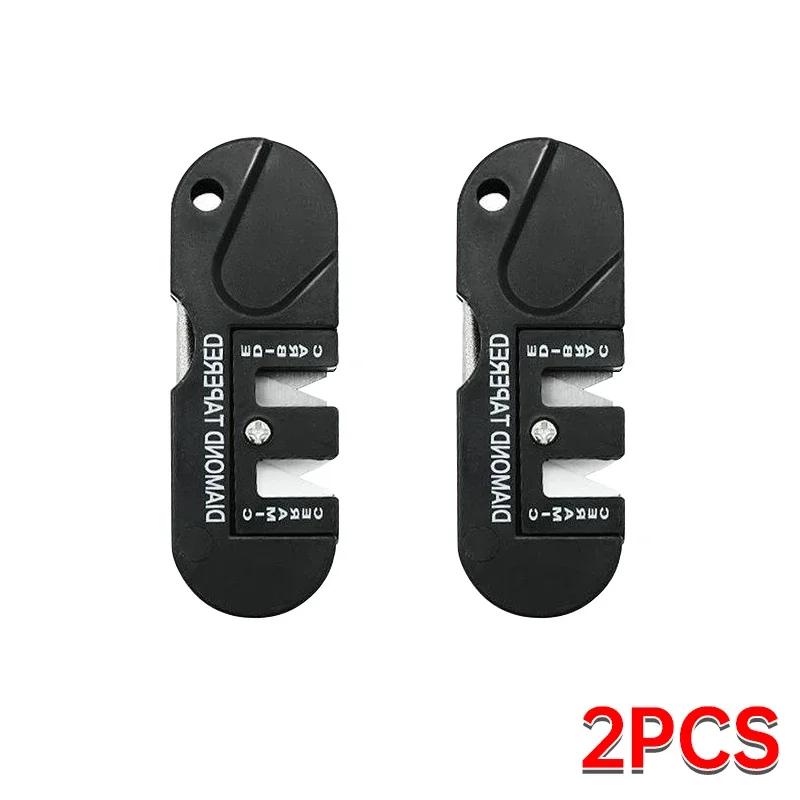 Tragbarer Wetzstein 4 in 1 Mini Multifunktions Wolframkarbid Stahl Schärfer, Schärfstab Camp Outdoor Werkzeug