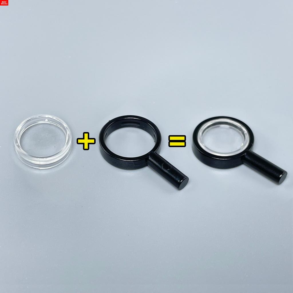 10pcs/lot MOC Blocks Magnifying Glass Thin Frame and Hollow Handle Featuring Trans-Clear Lens 30152c03 Construction Bricks Assembled Playthings