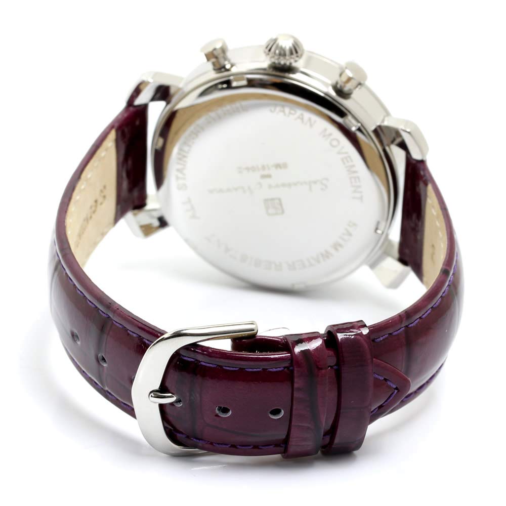 Salvatore Marra Multifaceted Chronograph Men's Wristwatch, Purple, SM19104-SSPL