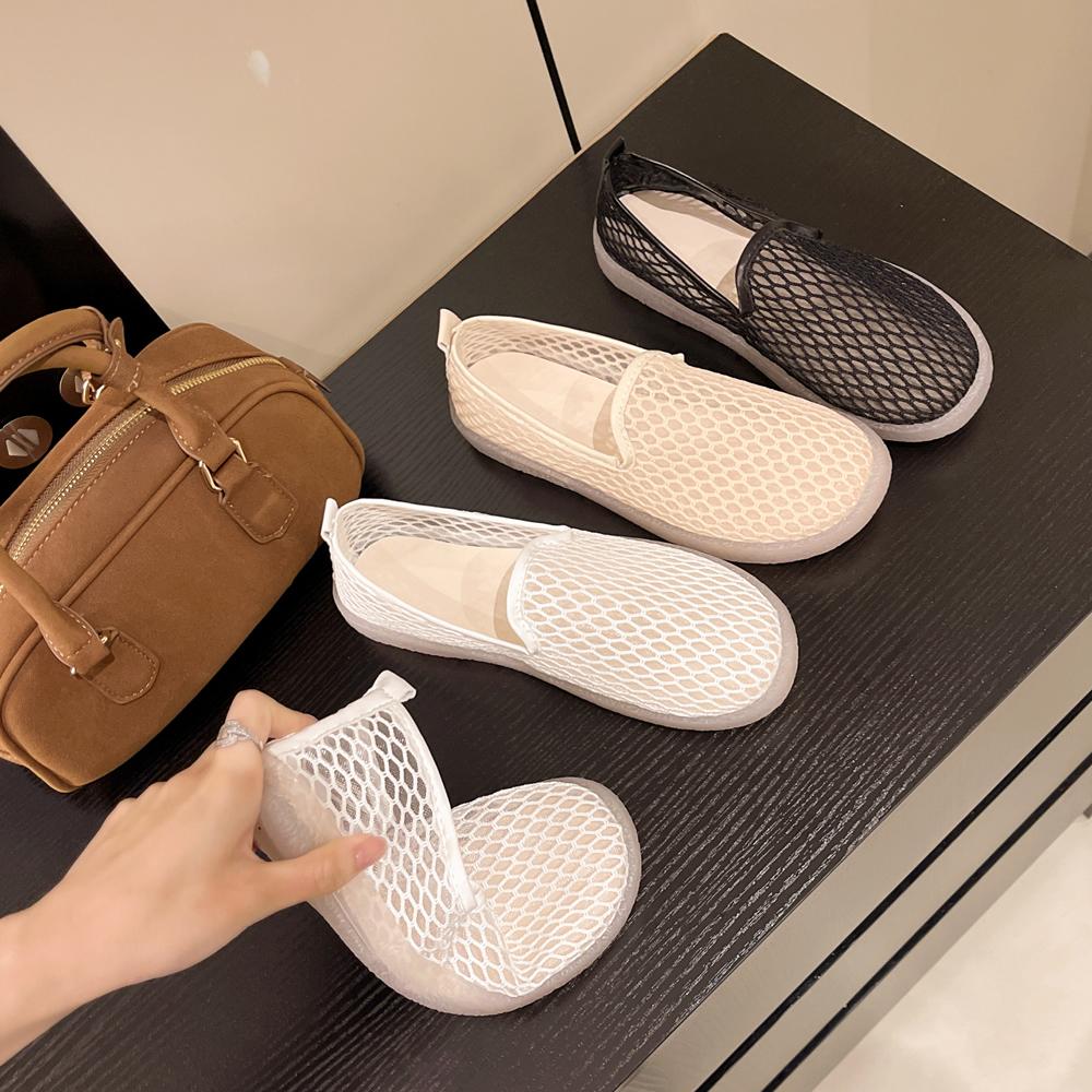 Fashionable Mesh Shoes Women s Breathable Summer New Lightweight Soft Bottom Slip-On Bean Bean Shoes PU Insole Mesh Upgraded 35 хаки 2689₽