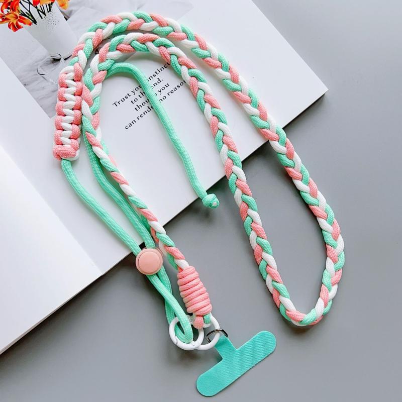 1 Piece Crossbody Can Carry Colorful Phone Lanyard Strap Hanging Chain Pendant Woven Mobile Phone Lanyard