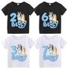 1-9 Jahre Geburtstag Mädchen Jungen Cartoon Print T-Shirt Cartoon Hund Niedliche Kinderkleidung Kinder T-Shirts
