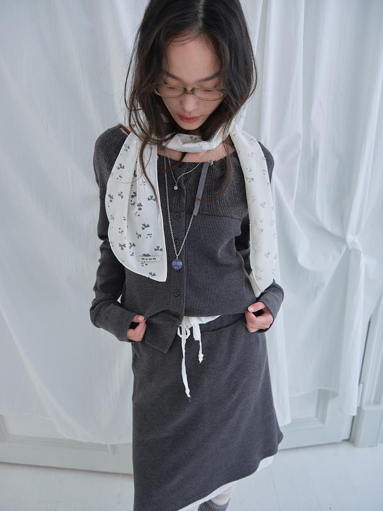 Mueum Double Layer Skirts (Charcoal)