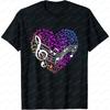 Fashion Casual Unisex TShirt Summer Short Sleeve Tops Music Treble Clef Day Print Tee Stylish Comfortable Daily Outfit Gift Tops