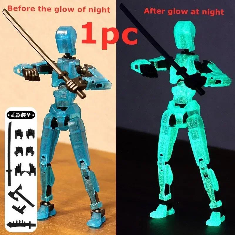 Action Figure Lucky Robot 13, Action Figure Robot Mobile Multi-Articolato Stampata in 3D, Action Figure Robot Dummy 13 per Bambini Adulti
