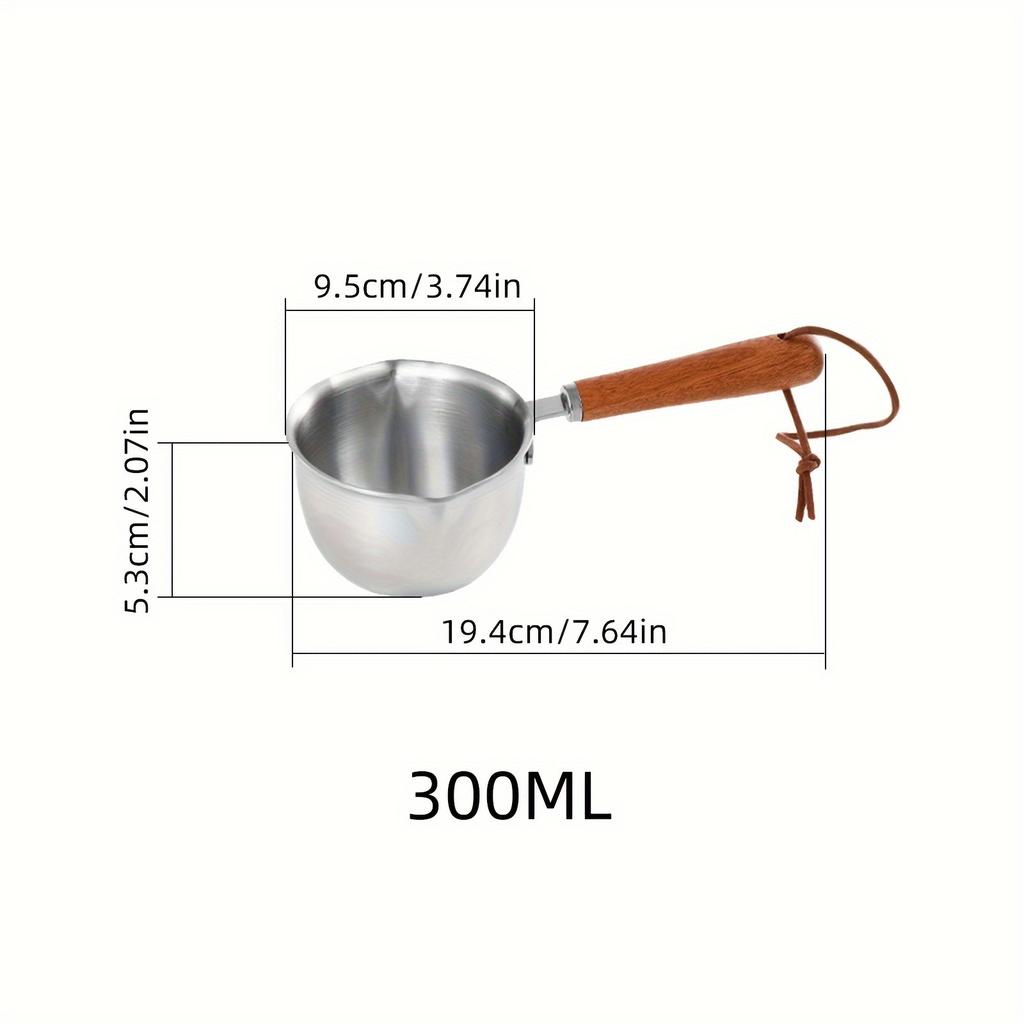 300ML Stainless Steel Milk Pot Hot Stainless Steel Oil Pot Pan Butter Melting Sauce Cooking Small Pot Kitchen Essential Tool
