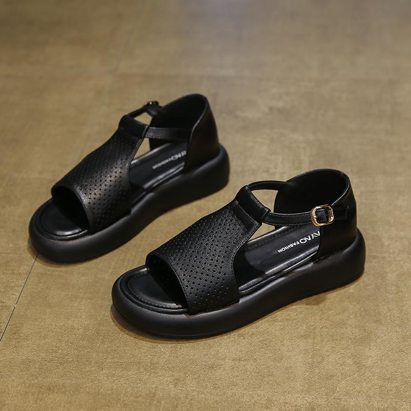 Bag Heel Platform Sandals Women's New Summer Casual Versatile Soft Sole Non-slip Roman Shoes with Skirt