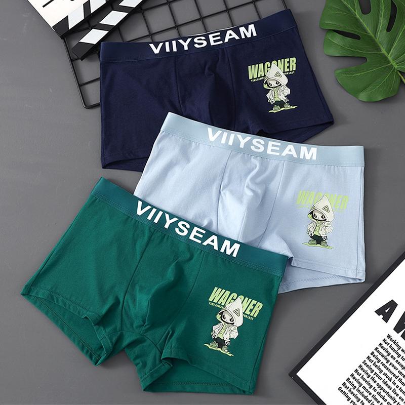 Calzoncillos bóxer de algodón para hombre, ropa interior cómoda de cintura media con estampado de dibujos animados, pantalones cortos, bragas sexys de moda