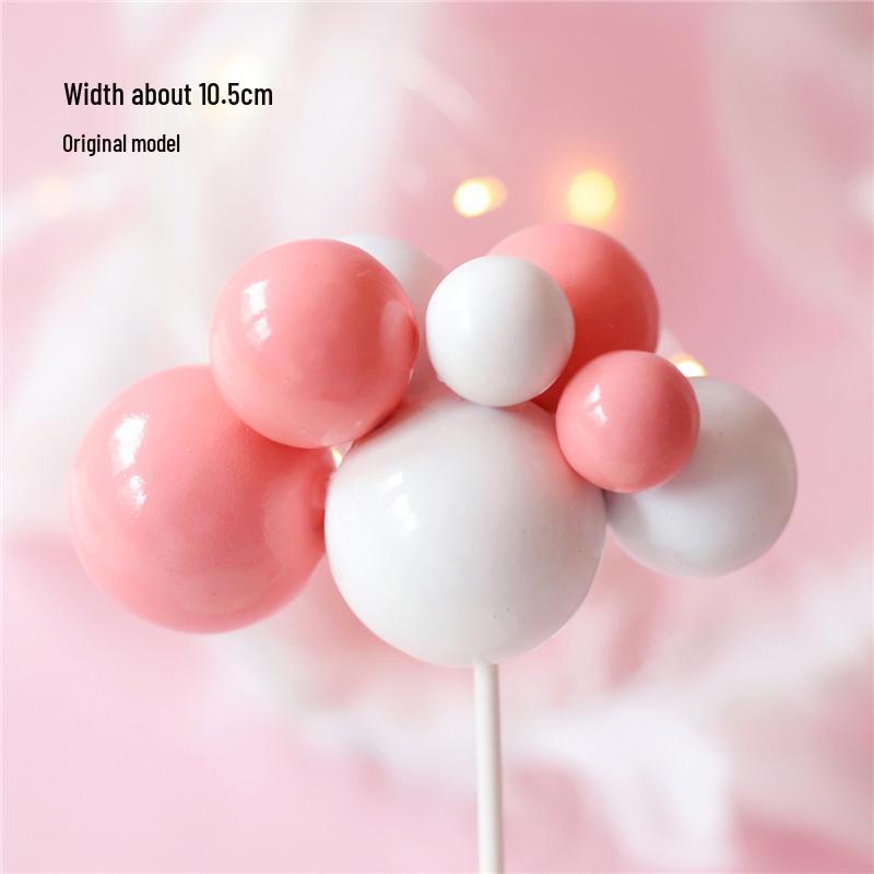 Gold and Silver Cake Decoration Balls Set - 10-Piece Birthday Topper Accessories