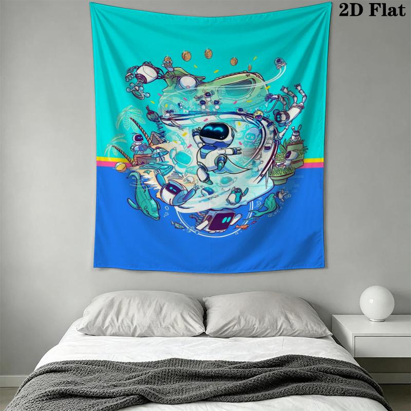 ASTRO BOT Wall Tapestry Aesthetic Wall Hanging Printed Fabric Blanket Decorative Tapestries for Bedroom Living Room Home Decor