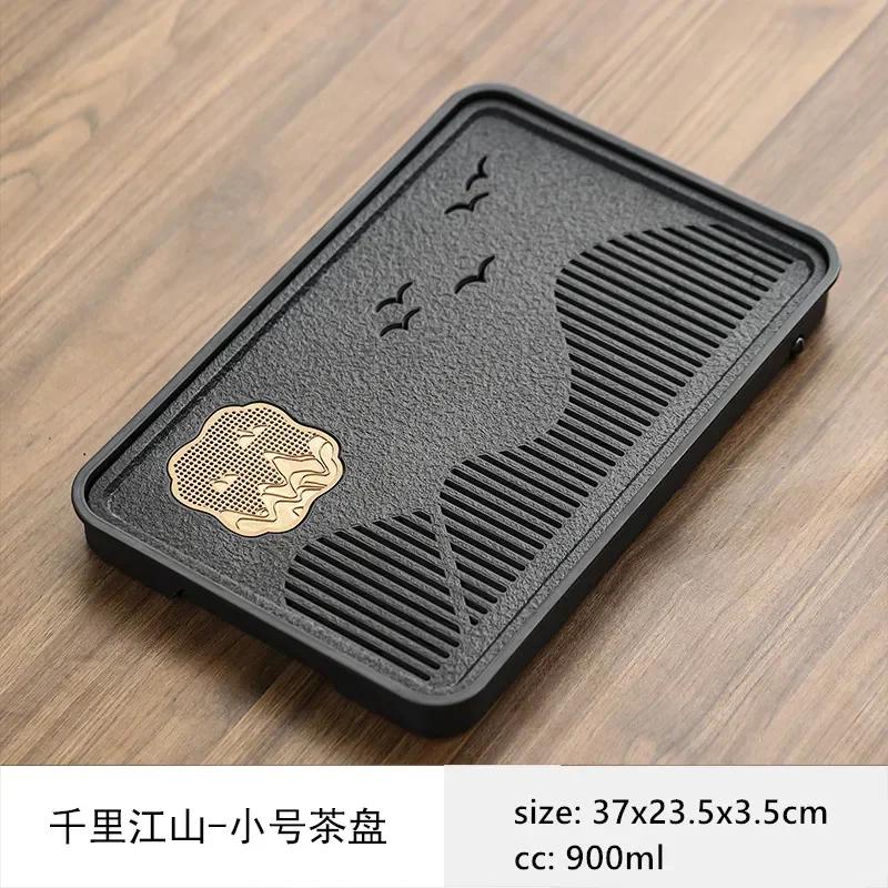 Luxury Stone Water Storage Tea Tray Water Storage Drainage Chinese Brewing Tea Tray Home Office Tea Accessories Teaware Supplies
