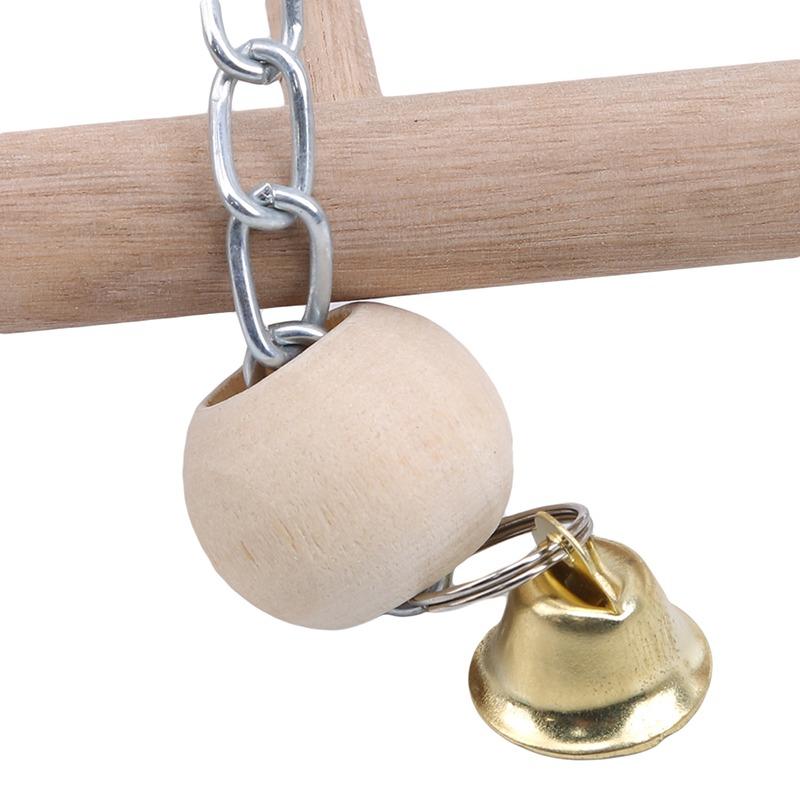 Jucării Papagali Leagăn pentru Păsări Exercițiu Cățărare Suport de Joacă Scară Suspendată Pod Hamac din Lemn pentru Animale de Companie Papagal Macaw Jucărie pentru Păsări cu Clopoței