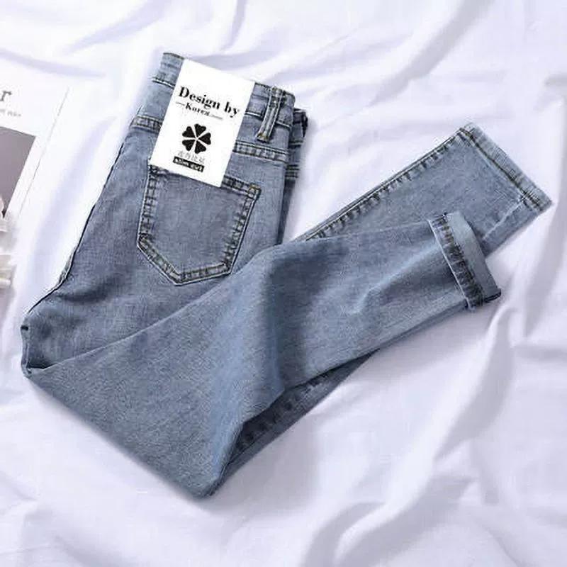 High Waisted Jeans for Women with Small Feet and Elastic Design for Women, Making Them Look Taller and Slimmer In Spring and Summer. Thin Pencil Pants