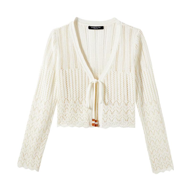 EiLEEN ELITEE Women's Tie-Waist Knit Cardigan
