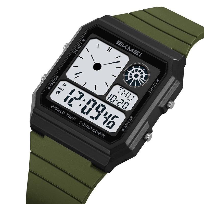 Skmei 5 Alarm Clock Male Military Sports Watches Analog Digital Display Multiple Time Zone Waterproof Swimming Mens Stop Watch