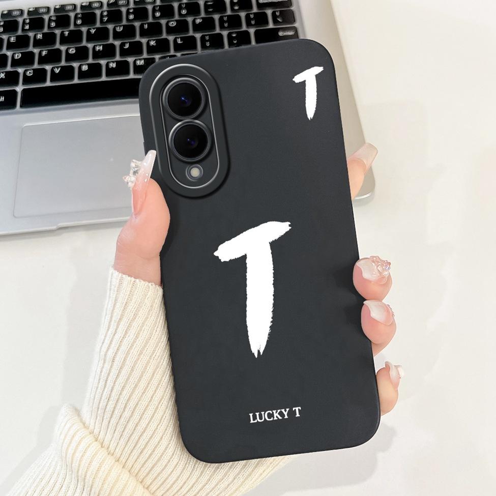 For Samsung Galaxy S25 Edge Case Cover Simple Fashion Letters Luxury Crown Flowers Painted Silicone Phone Case S937U S937B S9370