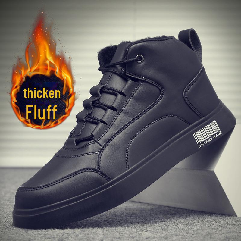 Men s Waterproof Non-Slip Mid-Cut Leather Shoes Warm Velvet Lining for AutumnWinter Ideal for Chefs and Kitchen Work 43 чёрный 2970₽