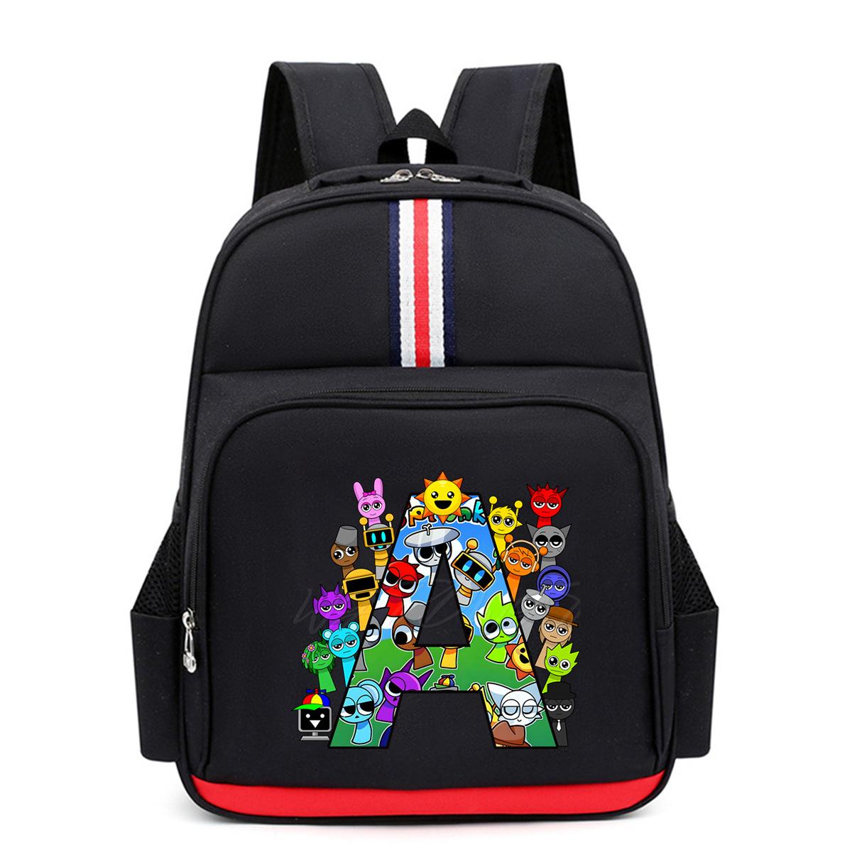 

New school style primary school students large-capacity schoolbag, letter printing cartoon trend children s versatile backpack Large (42 * 30 * 13cm)