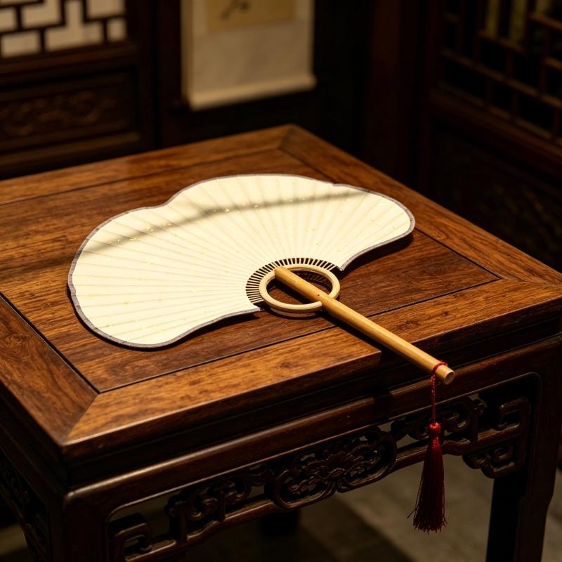 Ginkgos Rice Paper Fan Chinese Styles Hand Fan Handheld Cooling Fan for Wedding Party Dance Photo Props Home Decorations