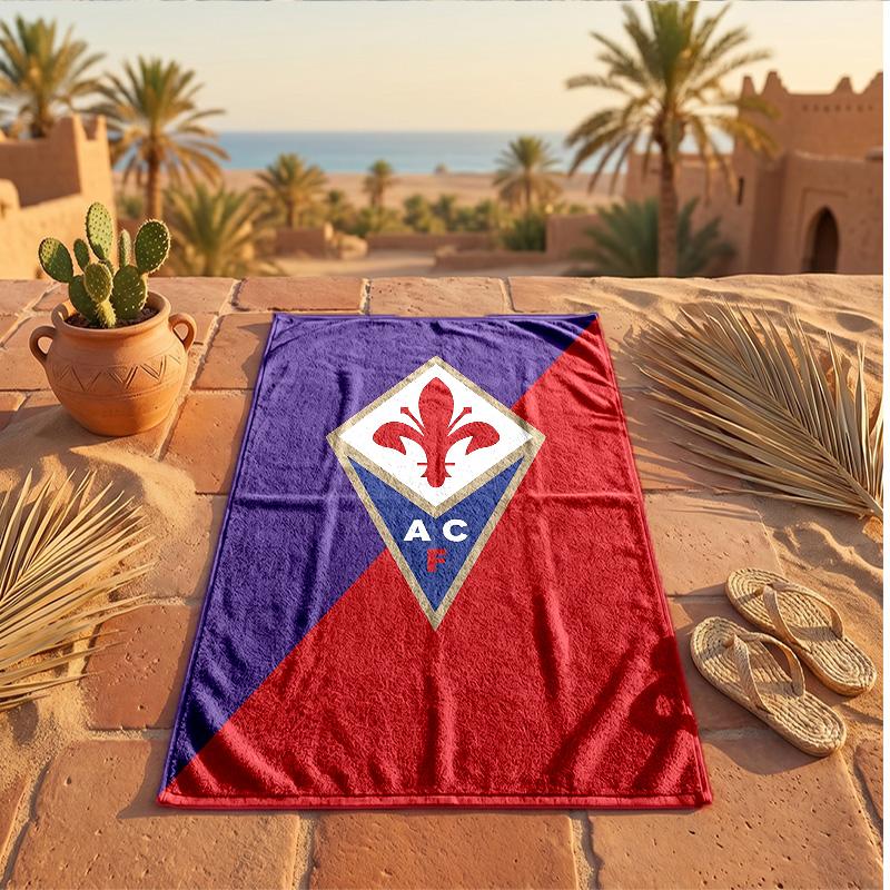 Telo Mare in Microfibra Fiorentina FC Asciugatura Rapida Assorbente Grande per Spiaggia Nuoto Viaggio