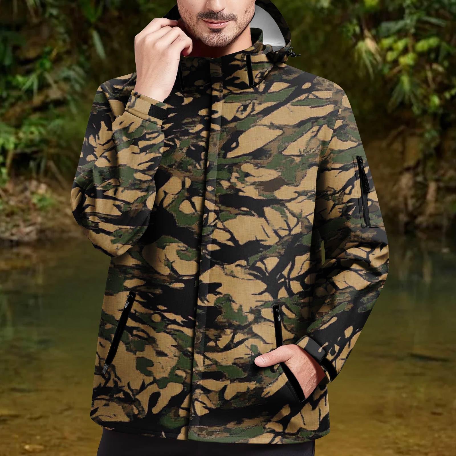 

Чоловіча водонепроникна вітрівка, легкий дощовик з капюшоном для повсякденного носіння S коричневий