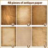 Für Spaß 48 Blatt Vintage Scrapbook Materialpapier DIY Junk Journal Collage Fotoalbum Retro Hintergrundpapier A4 Druckpapier