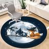 1 Stück Halloween Nacht Büro Runder Teppich, Indoor-Matte Geeignet für Büro, Unter Bürostühlen Schlafzimmer Wohnzimmer Heimdekoration, Raum Deko