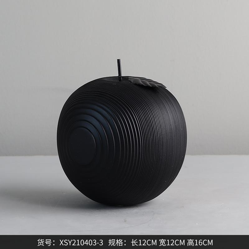 

High-end Line Apple Pear resin Crafts Black White Decoration Creative Living Room Countertops Fruit Sculpture Home Decor Gift