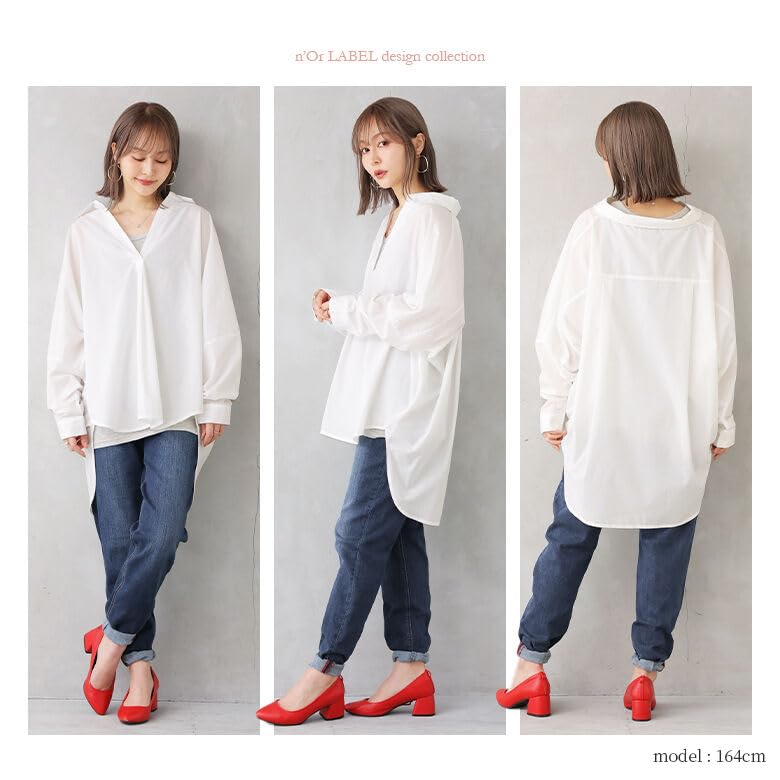 Oshare Walker Neck Silhouette Dolman Skipper Open Perfect for Tan0123 n'OrLABEL [Skipper Shirt] Women's Tops, Blouses, Style, Shirt, Collar, Simple,