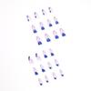 24 Pieces Fake Nail Patch French Nail Art Blue Purple Color Matching Nail Patch Press On Nail Patch
