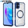 KEYSION Transparent Magnetic Case for TECNO Spark 9 Pro 9T Silicone+PC Heavy Duty Shockproof Phone Back Cover for for Spark 9T 9 Pro