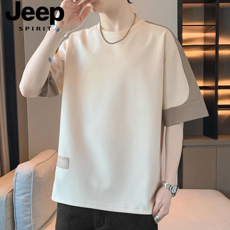 JEEP SPIRIT Men s Color-Block Short Sleeve T-Shirt 5XL