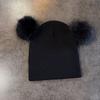 Solid Double Color Ball Knitted Cap Beanie With No Brim For Winter Daily Use
