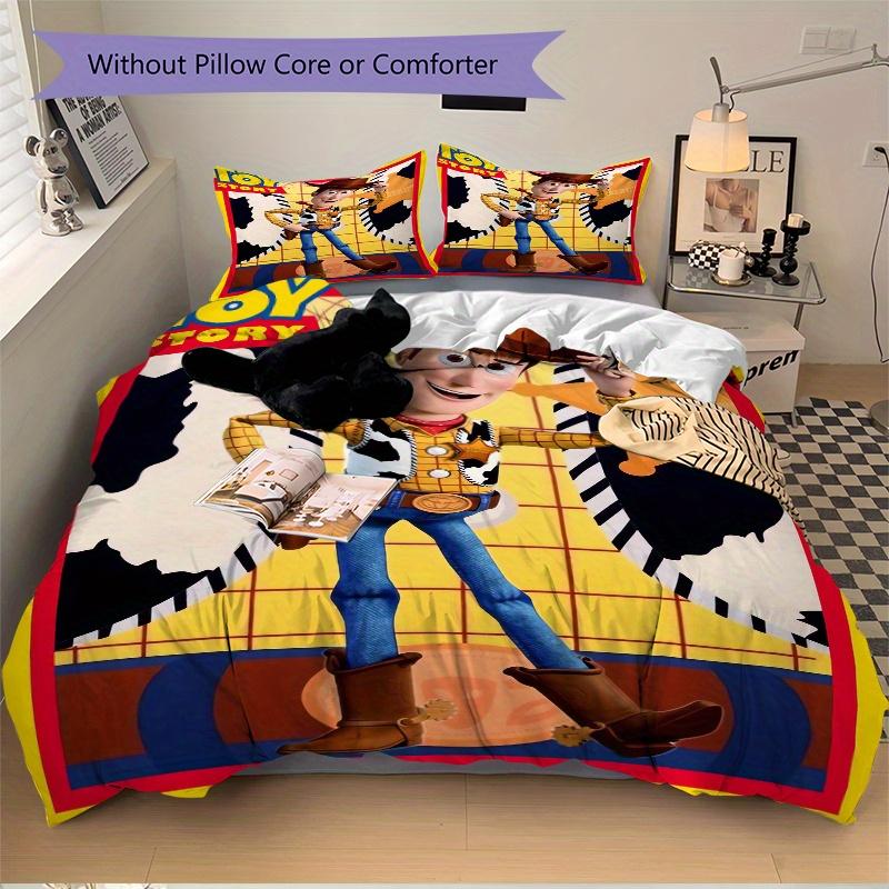 3pcs Toy Story Handsome Woody Bedding Set, Including 1 Quilt Cover and 2 Pillow Shams, Without Filling, Soft and Comfortable Home Bedroom D084