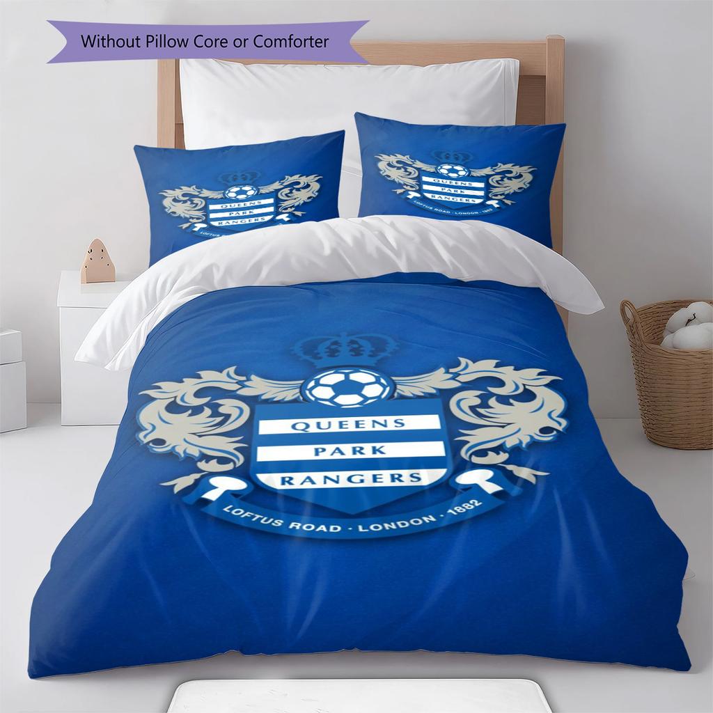Set Biancheria da Letto con Fantasia Queens Park Rangers fc Copripiumino Federa Decorazione per la Casa Regalo (1 * copripiumino + 2 * federa, senza nucleo)