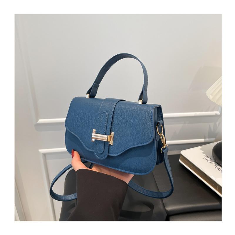 Casual Simplicity Fashion New Texture Solid Color Retro Trend One Shoulder Portable Crossbody Small Square Bag Women