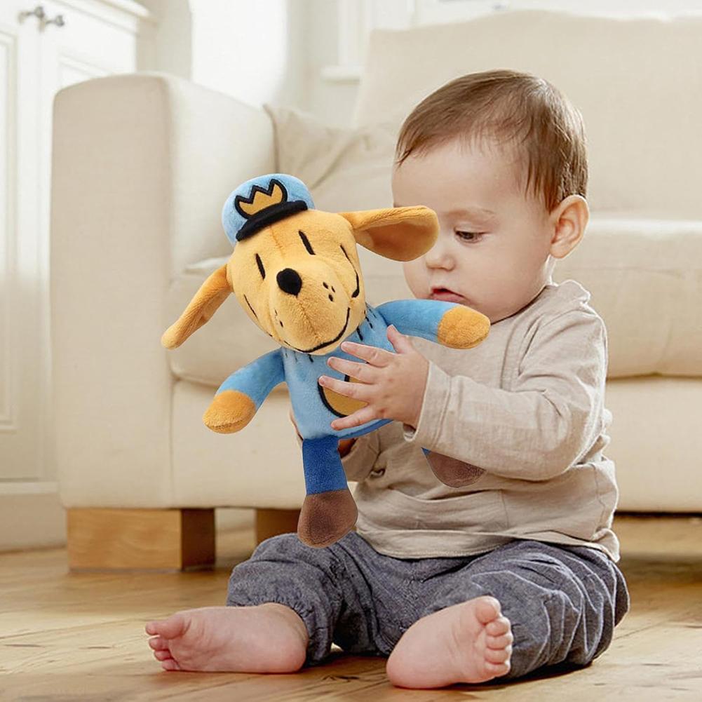For Dog Man Detective Dog Plush Toy PP Cotton Fluffy Dog Toy Soft Soft Dog Plushies Cartoon Baby Toy for Christmas Birthday Gift