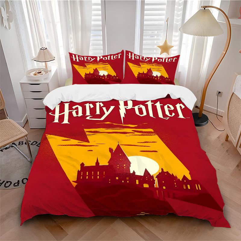 

3pcs bedding set Harry Potter Includes 1 Comforter+2 Pillowcases, Without Pillow Inserts, Soft Comfortable, Lightweight Breathable271 135x200cm