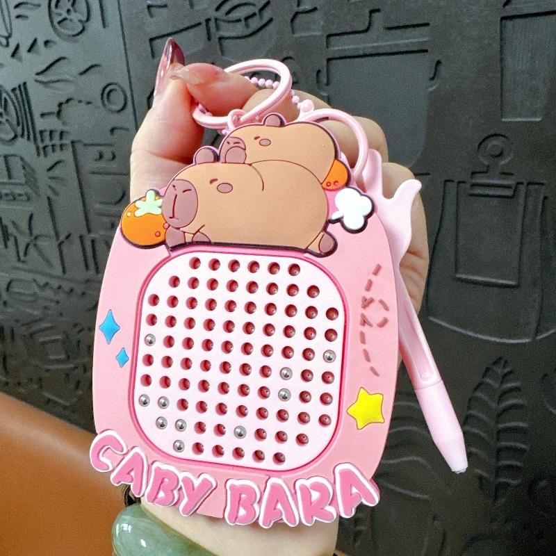 Unzip Magnetic Steel Ball Drawing Board Keychain Cute Schoolbag Pendant Car Key Chain Gift Magnetic Drawing Board