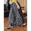 Johnature Summer Japanese Casual Plaid Skirt Three-dimensional Silhouette Fluffy Long Skirts Women