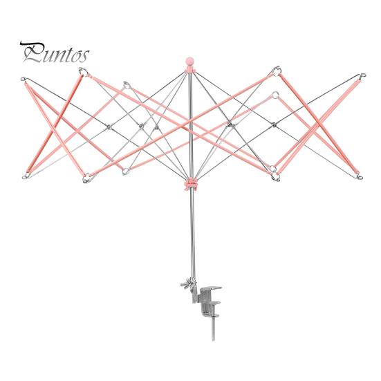 Yarn Swift Foldable Metal Yarn Winder Portable Umbrella Yarn Ball Swift Skein Holder with Table Clamp for Knitting Crochet Supplies