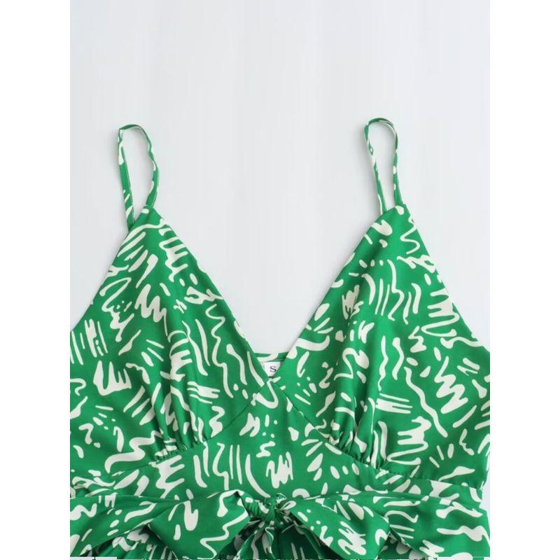 Kaslead New Arrival Women's Clothing Fashion Style Fashion Casual Fresh Printing Slip Dress