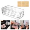 Compact 3 Section Nail Care Storage Box Clear Plastic Organizers With Adhesive Tape Dustproof Cosmetic Container
